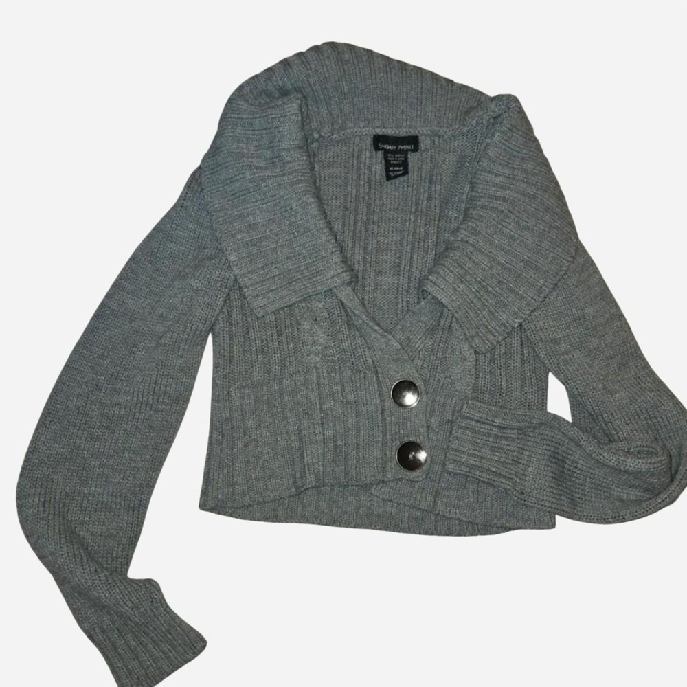 Sweater Project Gray Cardigan with Large Buttons